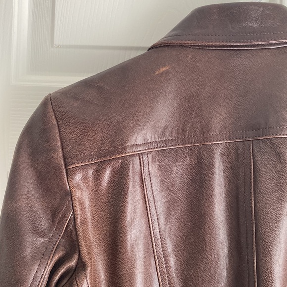 DKNY leather zipper motto jacket - Picture 6 of 9